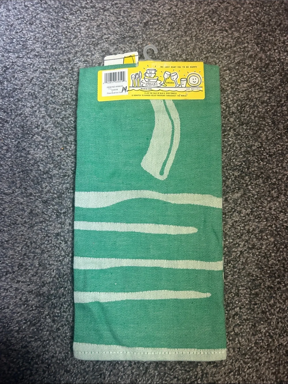 Blue Q Green & Cream 'Inside Sucks' Camping Dish Towel